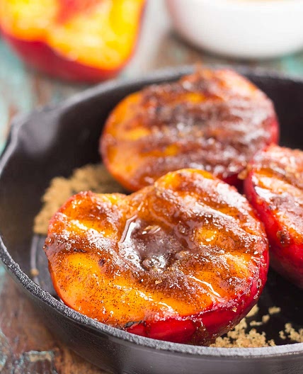 Grilled Peaches with Cinnamon and Brown Sugar