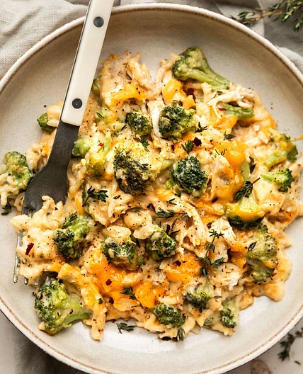 Cheesy Chicken Skillet with Broccoli and Rice