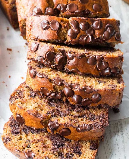 Paleo Chocolate Chip Banana Bread with Almond Butter
