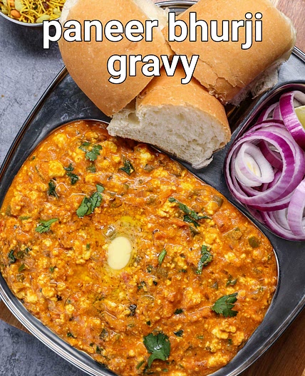 paneer bhurji gravy recipe - dhaba style | paneer ki bhurji gravy street style