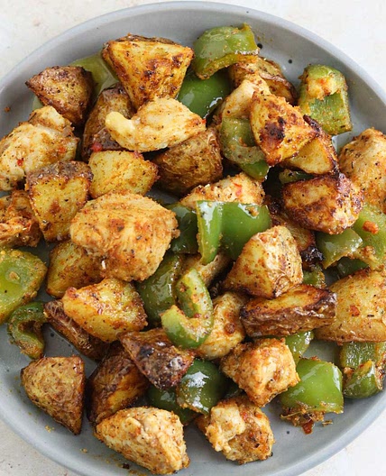 Air Fryer Chicken Breast and Potatoes (Easy Dinner)