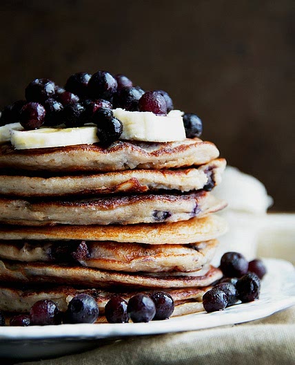 Blueberry Banana Greek Yogurt Pancakes