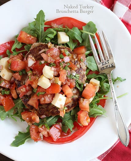 Naked Turkey Bruschetta Burgers