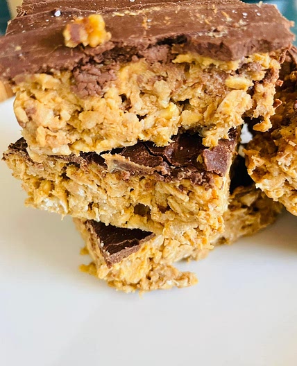 Peanut Butter Oat Chocolate Bars