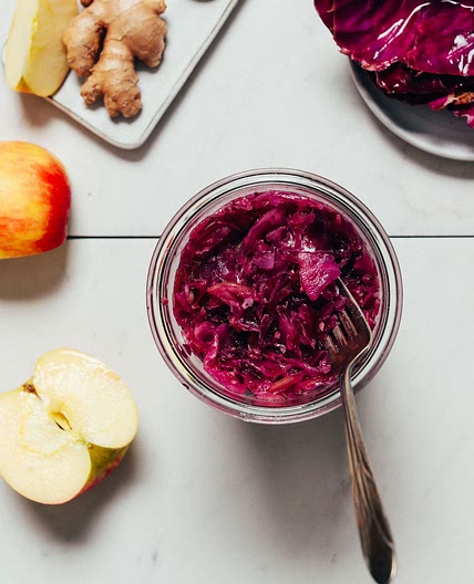 Gingery Apple Cabbage Sauerkraut