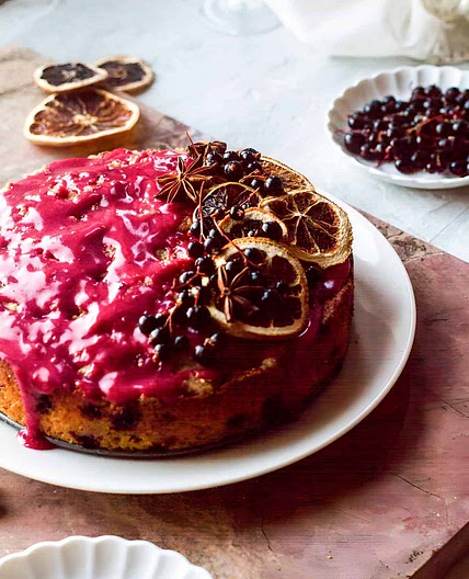 Simple Blackcurrant Coffee Cake with Crumb Top