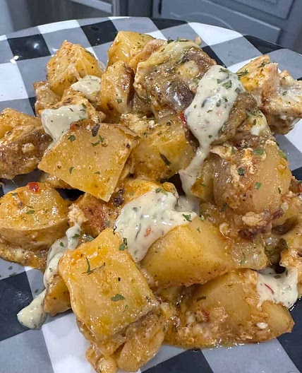 Crockpot Garlic Parmesan Chicken and Potatoes