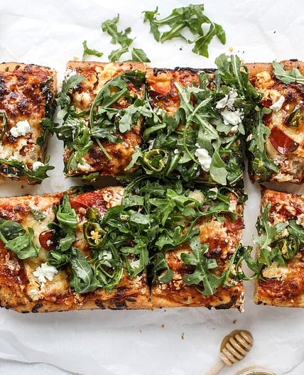 Hot Honey and Goat Cheese Pepperoni Pizza