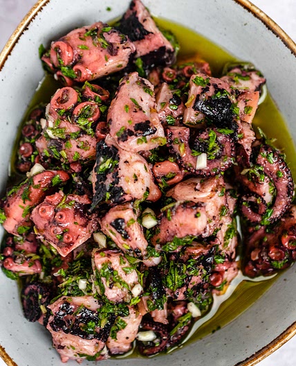 Qarnit bit-Tewm - Octopus with Garlic