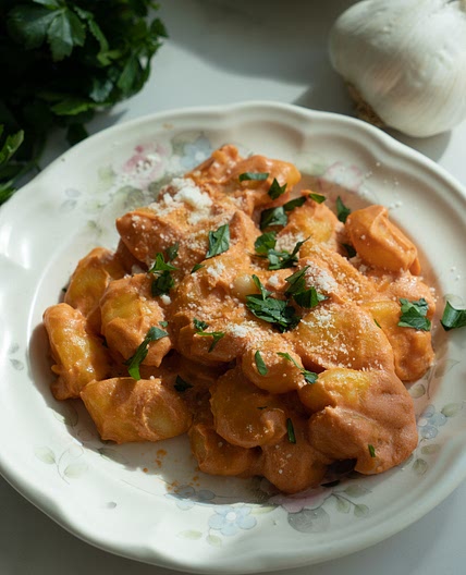 Tomato Gnocchi with Goat Cheese