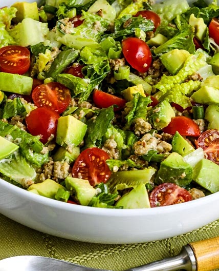 Ground Turkey Taco Salad with Salsa Verde