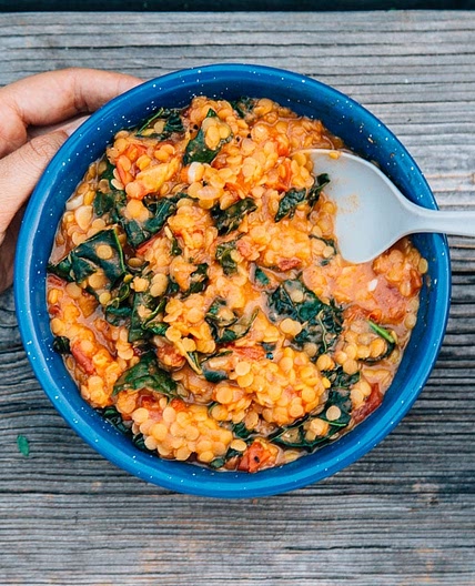 Coconut Red Lentil Stew with Kale
