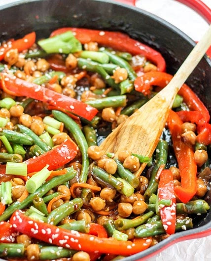 Healthy Sesame-Orange Ginger Chickpea Stir-Fry