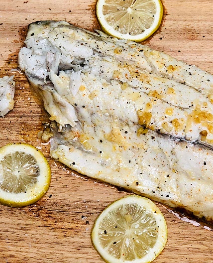 Lemon Garlic Baked Sea Bass