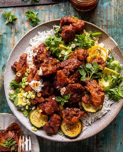 Sheet Pan Hot Honey Garlic Chicken and Zucchini