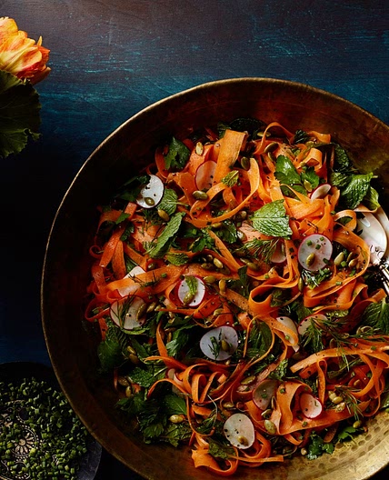 Shaved Carrot and Radish Salad With Herbs and Pumpkin Seeds