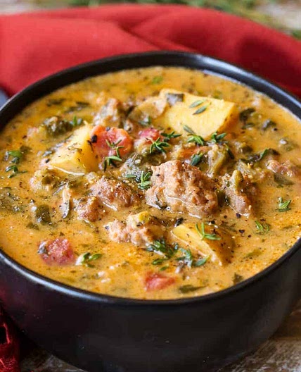 Creamy Potato Soup with Italian Sausage