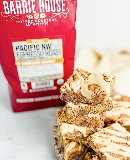 Mocha Chip Blondies with Coffee Glaze