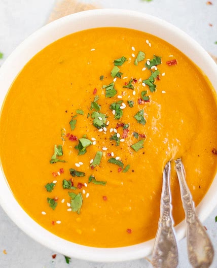 Instant Pot Carrot Soup with Ginger & Coconut Milk