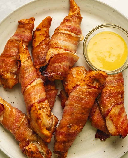 Bacon Wrapped Chicken Tenders Recipe - Air Fryer or Baked
