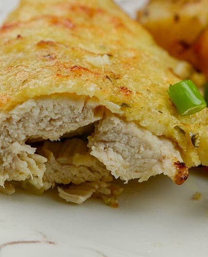 Ninja Foodi Garlic and Parm crusted chicken with roasted potatoes