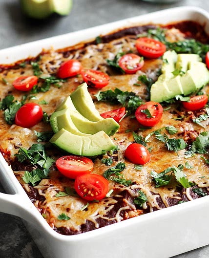 Low Carb Chicken Zucchini Enchilada Bake