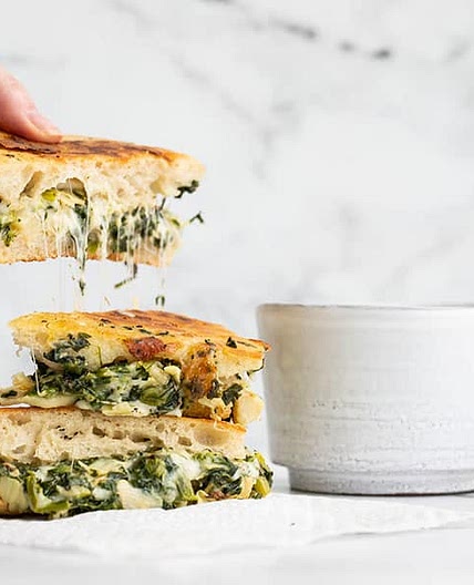 Spinach Artichoke Grilled Cheese