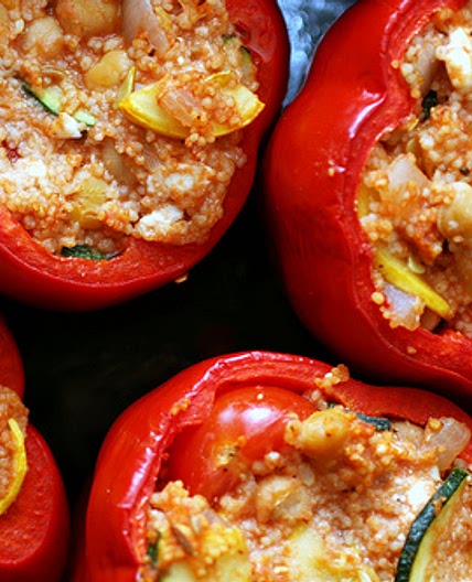 couscous and feta-stuffed peppers