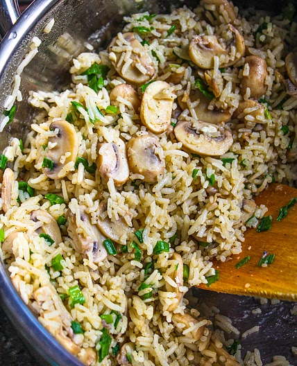 One pot garlic butter mushroom rice