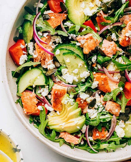 Greek Salmon Salad Bowls