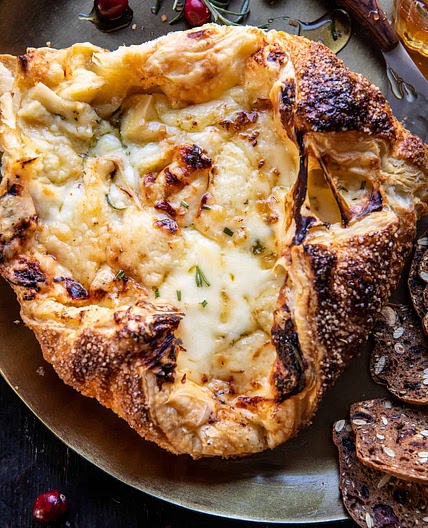 Baked Gruyère in Pastry with Rosemary and Garlic