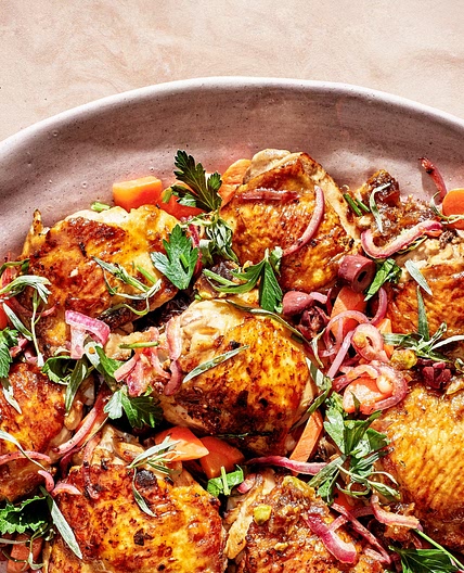 Olive-Brine-Marinated Chicken With Date Relish