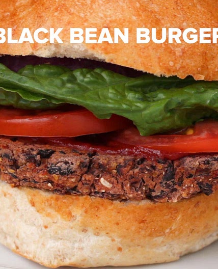 Black Bean & Roasted Red Pepper Veggie Burgers Recipe by Tasty