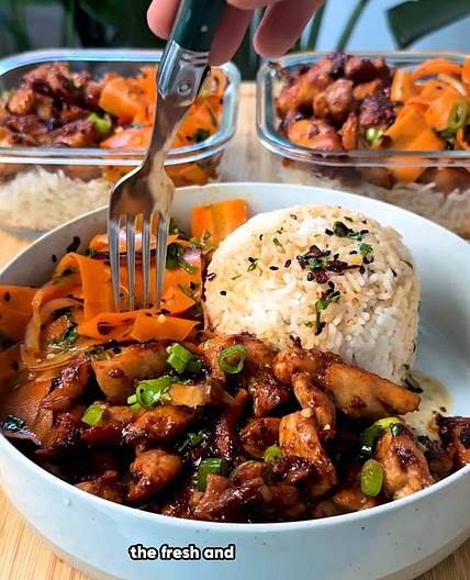 Lemongrass Chicken - mit Möhrensalat