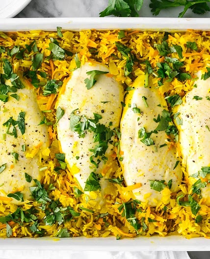 Turmeric Chicken and Rice Casserole