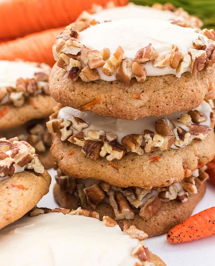 Carrot Cake Cookies with Cream Cheese Frosting
