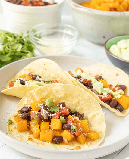 Butternut Squash Tacos with Black Beans