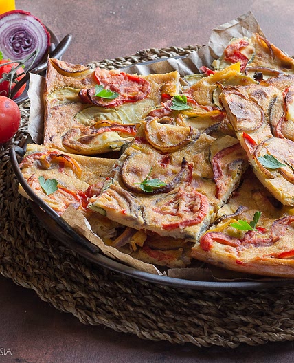 SCHIACCIATA ORTOLANA CON FARINA DI CECI