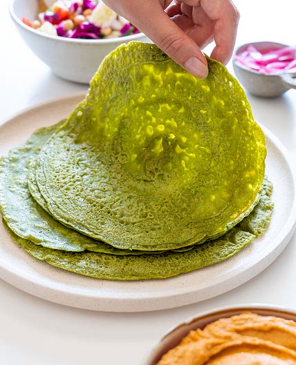 2-Ingredient Buckwheat Spinach Wraps (Gluten-Free)