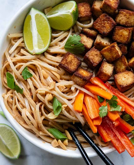 Sauce Peanut Noodles With Crispy Tofu (Gluten-Free)