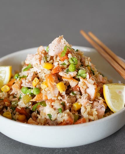 Recette facile du Riz cantonais au saumon