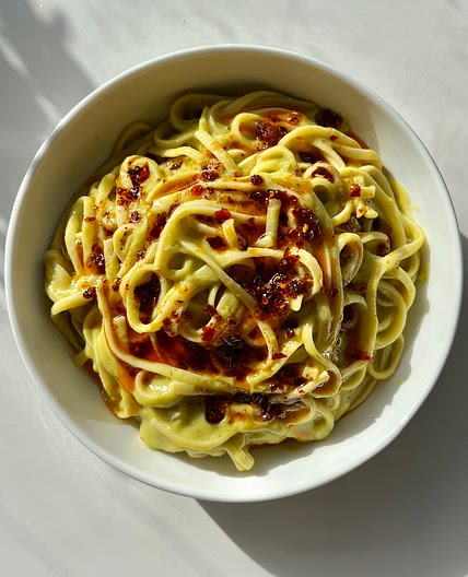 Avocado and Chilli Oil Linguine