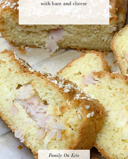 Keto bread with ham and cheese