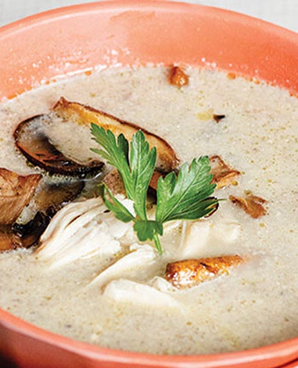 Tarragon Chicken and Wild Mushroom Bisque