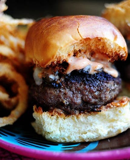 Mushroom-and-Swiss Sliders with Spicy Fry Sauce