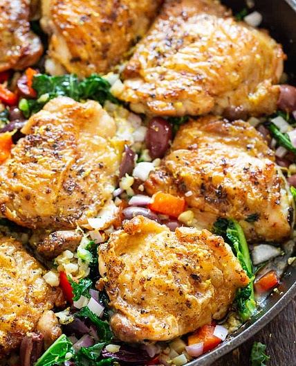One skillet Greek Chicken (Whole30, Keto)
