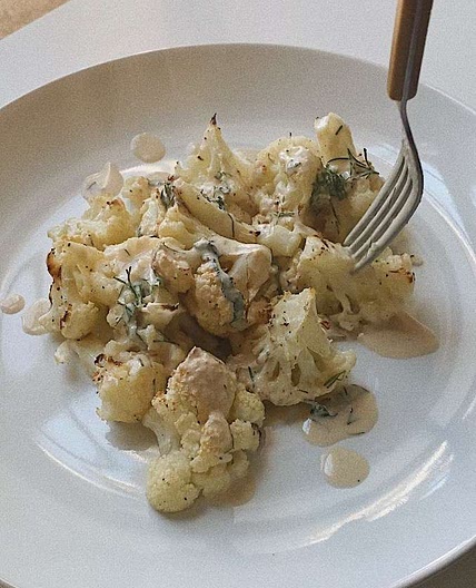 Roasted Cauliflower with Tahini Drizzle