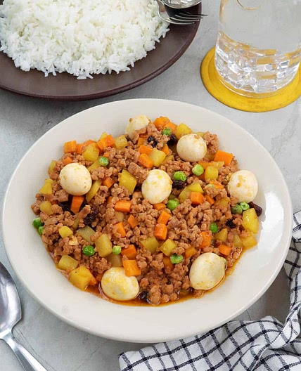 Pork Giniling with Quail Eggs