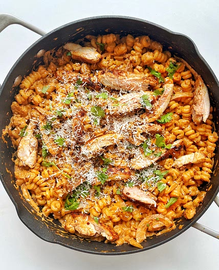Honey Harissa Chicken Pasta With Chickpeas