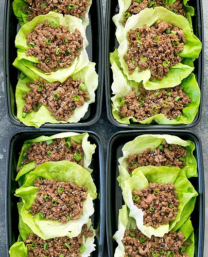Korean Beef Lettuce Wraps Meal Prep